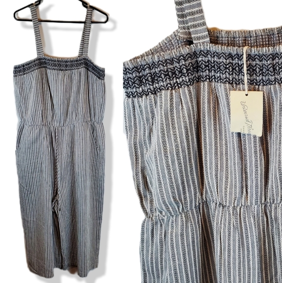 Universal Thread Pants - Universal Thread Bohemian Gray Stripe Overalls Romper Size XXL NWT Womens